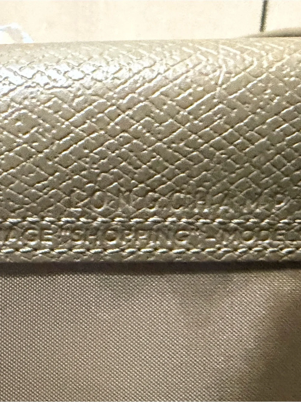 Longchamp Olive Nylon Tote with Orange Trim - Picture 10 of 16